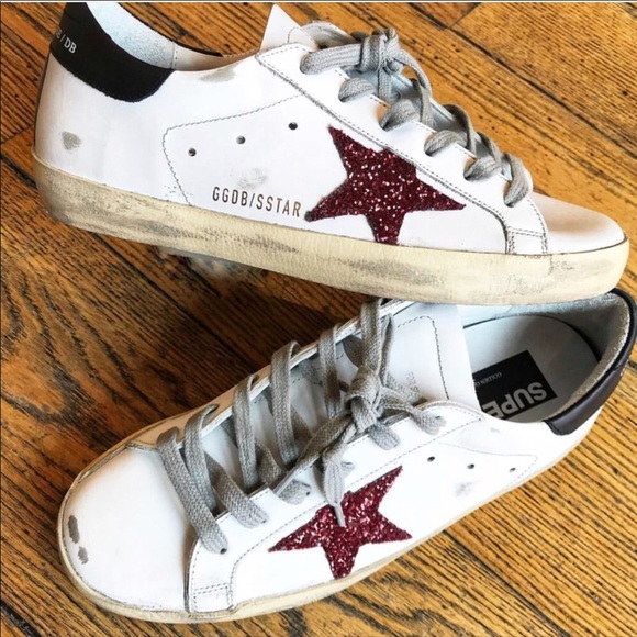 golden goose red glitter
